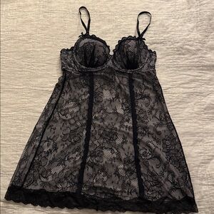Victoria’s Secret Sexy Little Things Black lace slip/lingerie